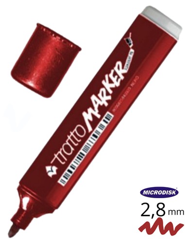 ROTULADOR TRATTO MARKER ROJO PUNTA REDONDA