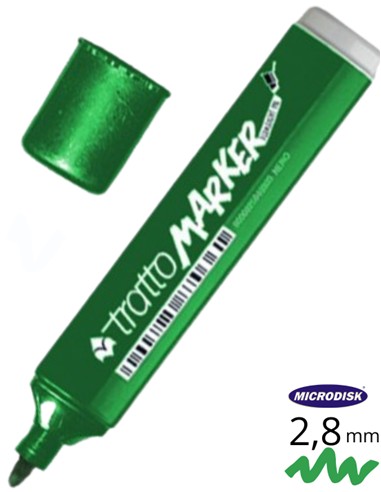 ROTULADOR TRATTO MARKER VERDE PUNTA REDONDA