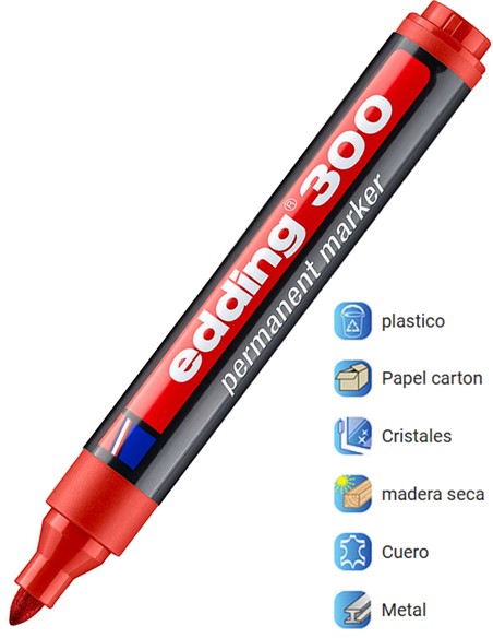 ROTULADOR EDDING 300 ROJO