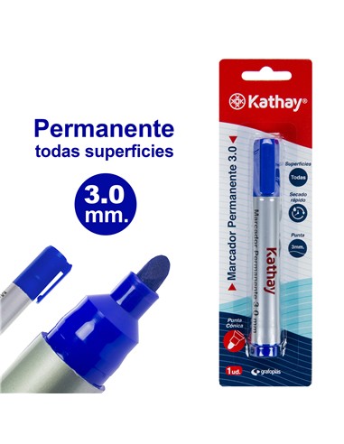 BLISTER ROTULADOR KATHAY GRUESO 3 mm AZUL