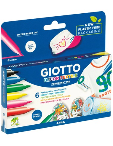 ESTUCHE ROTULADOR GIOTTO TEXTILE 6 UNID.