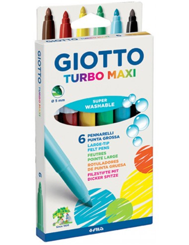 ESTUCHE ROTULADOR GIOTTO TURBO MAXI 6 UNID.