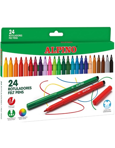 ESTUCHE ROTULADOR ALPINO 24 COLORES