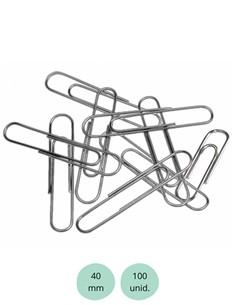 CLIP PLATA GRANDE 40 mm (100 unid.)