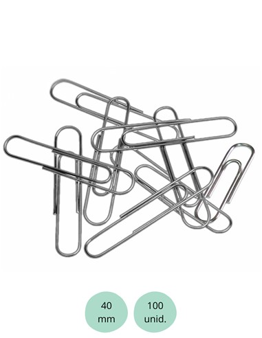 CLIP PLATA GRANDE 40 mm (100 unid.)