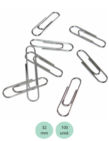 CLIP PLATA MEDIANO 32 mm (100 unid.)