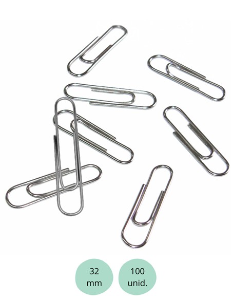 CLIP PLATA MEDIANO 32 mm (100 unid.)