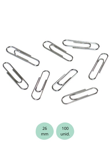 CLIP PLATA PEQUEÑO 26 mm (100 unid.)