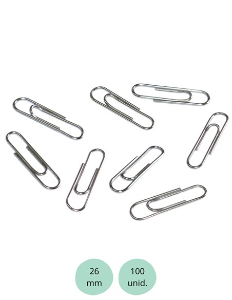 CLIP PLATA PEQUEÑO 26 mm (100 unid.)
