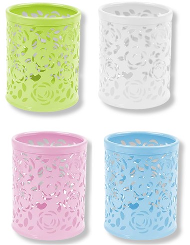 CUBILETE METALICO REJILLA REDONDO PASTEL