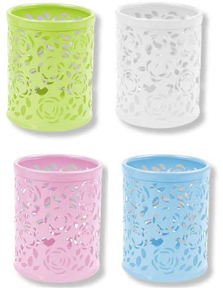 CUBILETE METALICO REJILLA REDONDO PASTEL