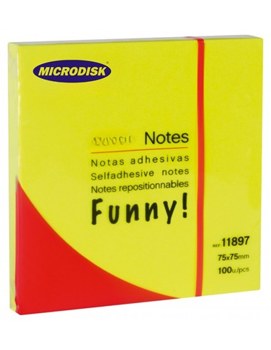 NOTAS ADHESIVAS 75X75 FLUOR AMARILLO 100 hojas