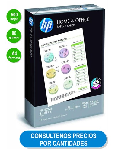 PAPEL FOTOCOPIA DIN A4, 80 gr HP HOME PROFESIONAL 500 hojas
