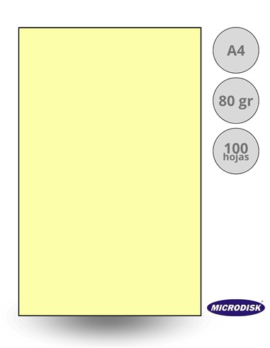 PAPEL FOTOCOPIA DIN A4 AMARILLO 100 hojas