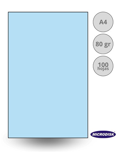 PAPEL FOTOCOPIA DIN A4 AZUL 100 hojas