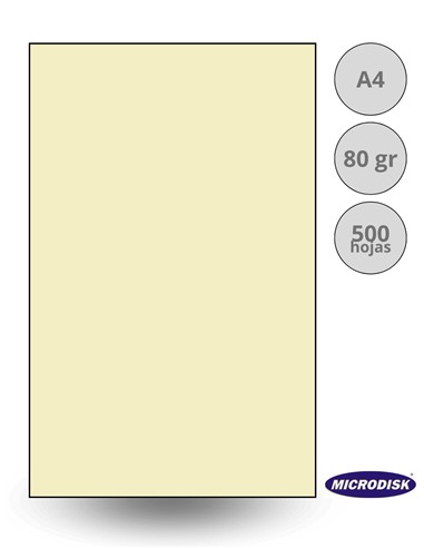 PAPEL FOTOCOPIA DIN A4 CREMA MARFIL 500 hojas