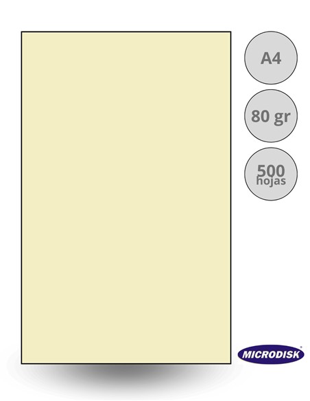PAPEL FOTOCOPIA DIN A4 CREMA MARFIL 500 hojas