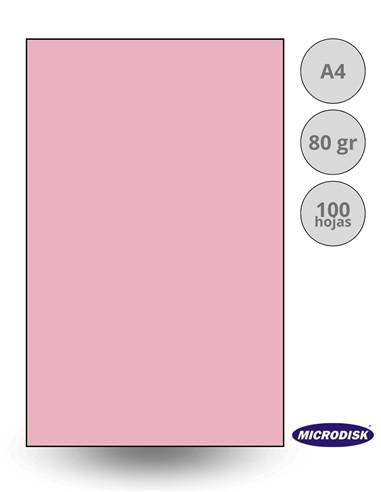PAPEL FOTOCOPIA DIN A4 ROSA 100 hojas