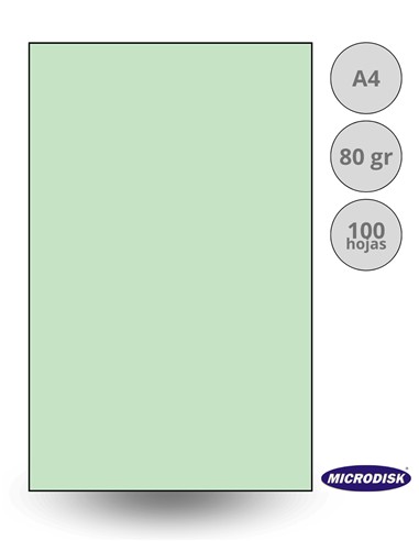 PAPEL FOTOCOPIA DIN A4 VERDE 100 hojas
