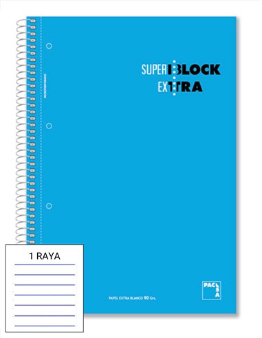BLOC ESPIRAL CUARTO 1 RAYA TAPA DURA