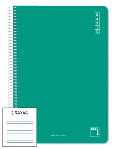 BLOC ESPIRAL CUARTO 2 RAYAS 80 hojas