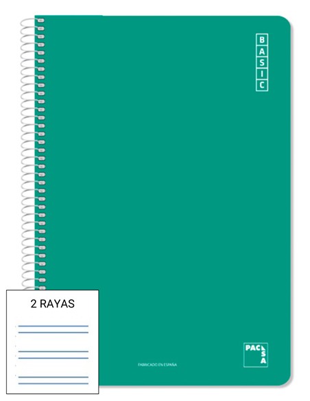 BLOC ESPIRAL CUARTO 2 RAYAS 80 hojas