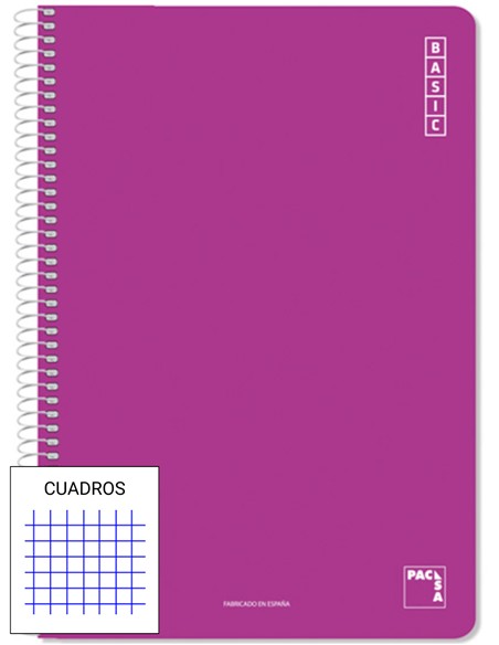 BLOC ESPIRAL FOLIO CUADROS 80 hojas