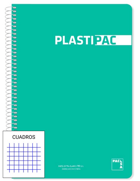 BLOC ESPIRAL FOLIO CUADROS TAPA PLASTICO