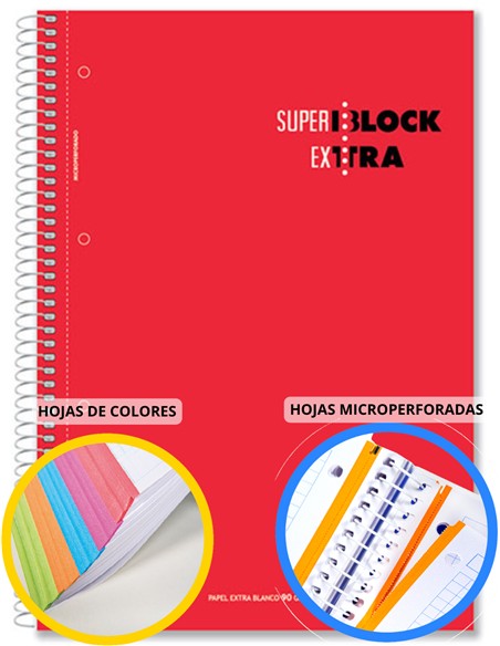 BLOC ESPIRAL FOLIO MICROPERFORADO 160 hojas