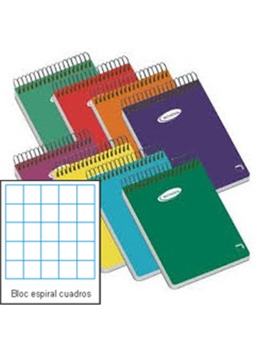BLOC ESPIRAL OCTAVO CUADROS 40 hojas