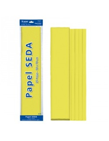 ROLLO PAPEL SEDA 50x65 AMARILLO (25 HOJAS)