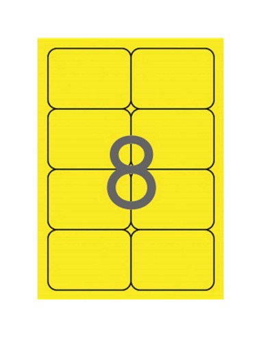 ETIQUETA DIN A-4 99 x 67,7 FLUOR AMARILLO