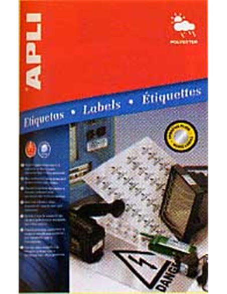 ETIQUETA DIN A-4 25,4X10 PLATEADA