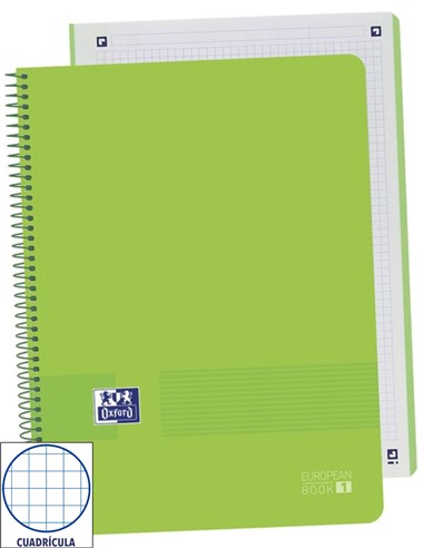 BLOC ESPIRAL OXFORD FOLIO CUADROS TAPA PLASTICO