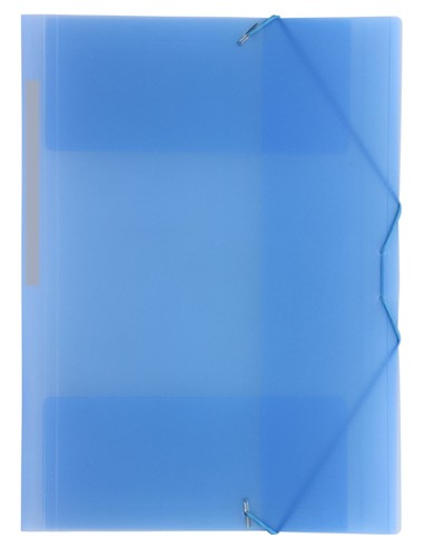 CARPETA DE GOMA FOLIO PLASTICO AZUL TRANSLUCIDO