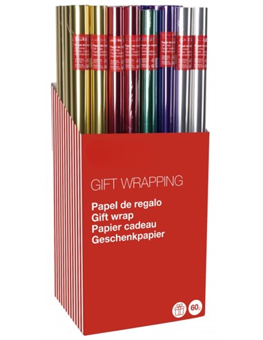ROLLO PAPEL REGALO 2 MT. METALIZADO