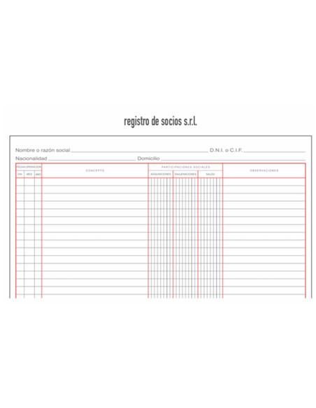 LIBRO DE REGISTRO DE SOCIOS