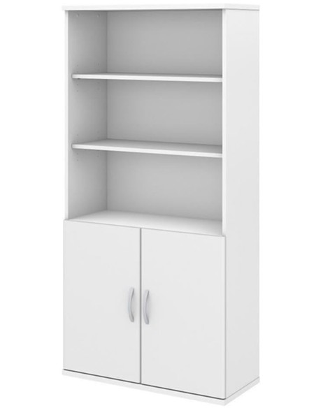 ARMARIO MADERA ALTO 3 ESTANTES + 2 PUERTAS BAJAS
