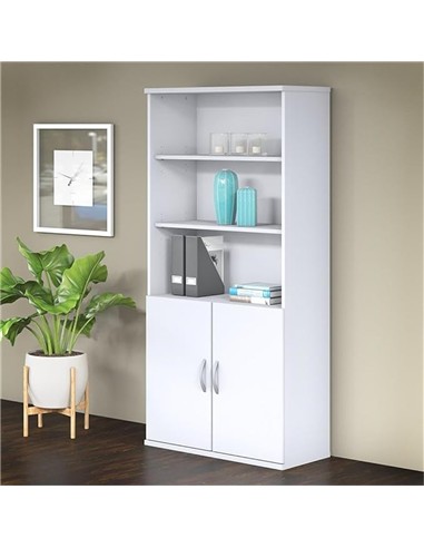 ARMARIO MADERA ALTO 3 ESTANTES + 2 PUERTAS BAJAS