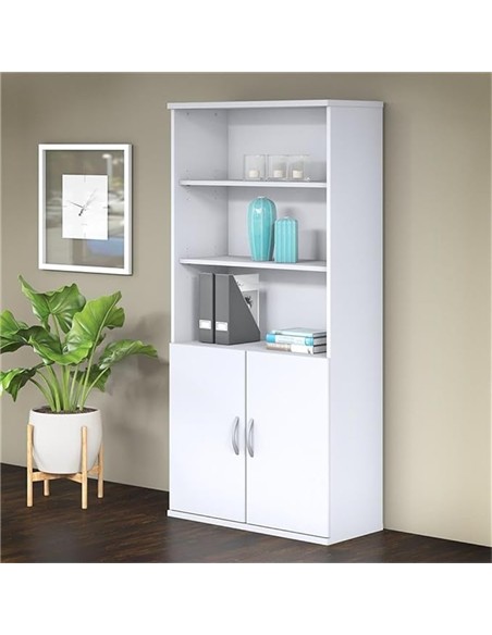ARMARIO MADERA ALTO 3 ESTANTES + 2 PUERTAS BAJAS