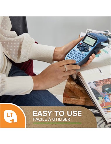 CINTA DYMO LETRATAG 12x4m Fondo azul letra negra