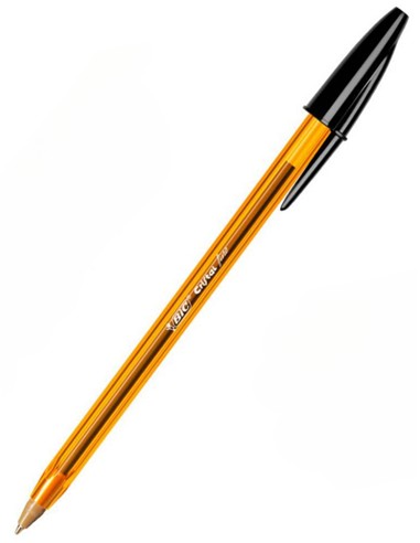 BOLIGRAFO BIC CRISTAL NARANJA FINE NEGRO