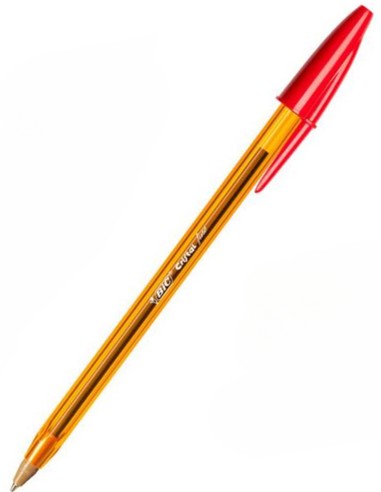 BOLIGRAFO BIC CRISTAL NARANJA FINE ROJO