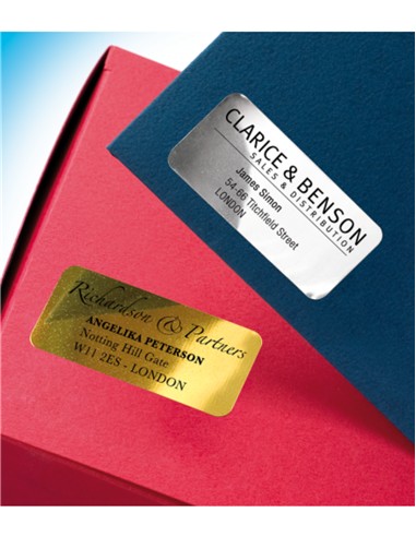 ETIQUETA DIN A-4 25,4X10 PLATEADA