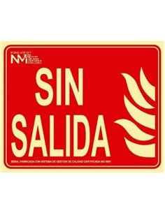 CARTEL PVC ROJO SIN SALIDA