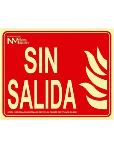 CARTEL PVC ROJO SIN SALIDA