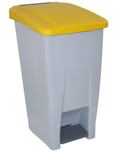 CONTENEDOR CON RUEDAS y PEDAL 60 LITROS AMARILLO
