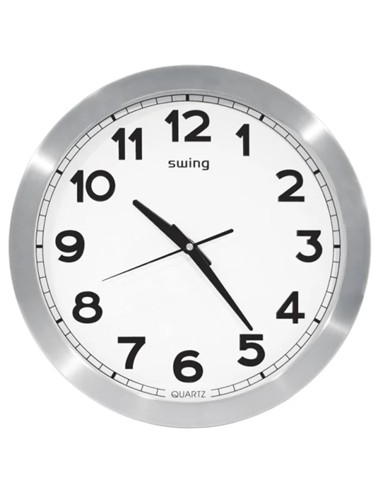 RELOJ DE PARED ESFERA PLATEADA