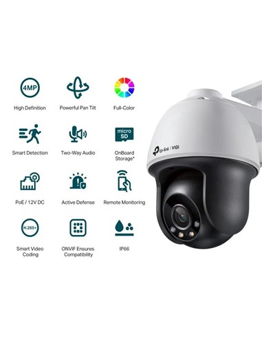 CAMARA IP TP-LINK VIGI PT EXTERIOR 4MP 4MM IR 30M