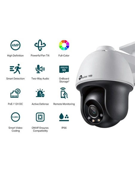 CAMARA IP TP-LINK VIGI PT EXTERIOR 4MP 4MM IR 30M